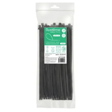 Стяжка кабельная MultiSet 370х4.8 Чёрная (100шт)