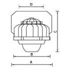 Светильник ACORN LED 20 RN1 D150 5000K with tempered glass 36 VAC G3/4