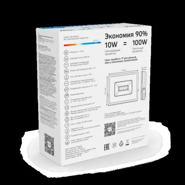 Прожектор светодиодный ДО 10 Вт 900 лм 6500К AC 220В IP65 76х93х28мм Elementary Gauss