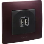 ETIKA Зарядное устройство с двумя USBразьемами 240В/5В 2400мА антрацит