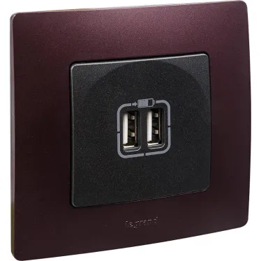 ETIKA Зарядное устройство с двумя USBразьемами 240В/5В 2400мА антрацит