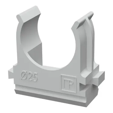 Держатель 25 мм ПВХ серый для труб
