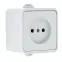 Прага Розетка 10А без заземления IP44 белая
