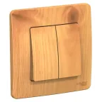 BLANCA скрытой установки двухклавишный выключатель (cх.5), 10A, 250B, ясень