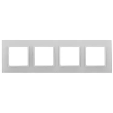 Рамка для розеток и выключателей Elegance 14-5104-01 на 4 поста, стекло, Эра Elegance, белый+белый