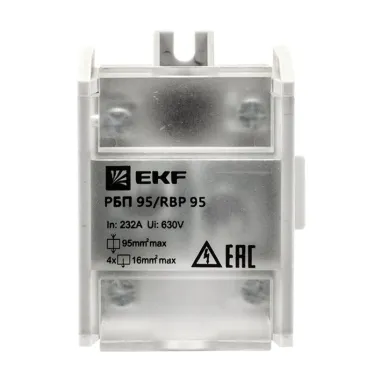 Блок распределительный проходной РБП 95 (1х95 - 4х16мм2) 232/100 А PROxima