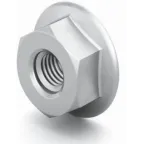 Гайка М8 DIN 6923 со стопорным буртиком, класс прочности 8, гальван. цинк