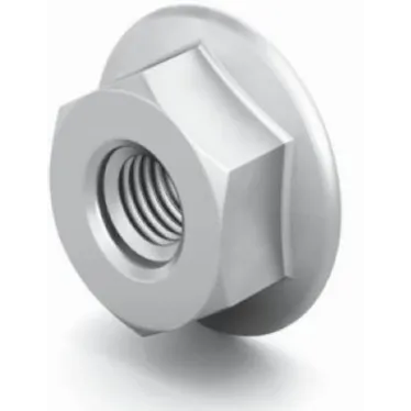 Гайка М8 DIN 6923 со стопорным буртиком, класс прочности 8, гальван. цинк