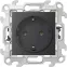Розетка 2К+З без защитных шторок Push@Go, графит