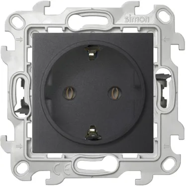 Розетка 2К+З без защитных шторок Push@Go, графит