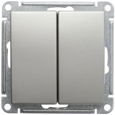 W59 Выключатель двухклавишный, 10АХ, механизм, шампань