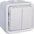 Plexo Переключатель двухклавишный встраиваемый белый
