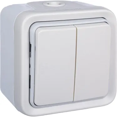 Plexo Переключатель двухклавишный встраиваемый белый