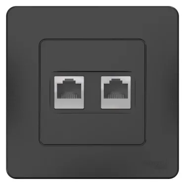 BLANCA скрытой установки розетка двойная компьютерная RJ45, антрацит