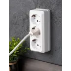 Розетка Рим 3-местная 16А с заземлением белая