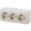 Розетка Intro Quadro 2-206-02 с заземлением трехместная 3х2P+E, 16А-250В, IP20, ОУ, слоновая кость