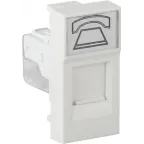 Розетка модульная телефонная RJ-11 45х22.5мм белая