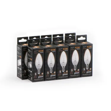 Лампа светодиодная LED 6.5 Вт 520 лм 3000К свеча теплый E14 AC 220В Black Gauss