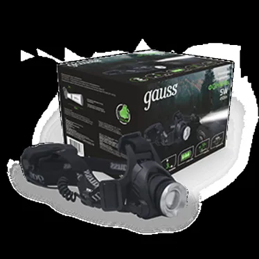 Фонарь светодиодный налобный 5 Вт 450 лм Черный IP44 аккумуляторный Li-ion 2400мАч GFL Gauss