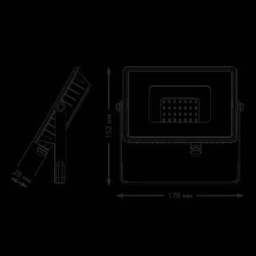 Прожектор светодиодный ДО 30 Вт 3600 лм 6500К AC 220В IP65 128х28х160мм матрированное закаленное стекло Qplus Gauss