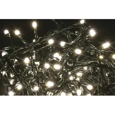 LIGHTING Гирлянда нить 5м 50 светодиодов теплый белый свет IP20 зеленый шнур 1,5м 230В контроллер 8 сцен IEK