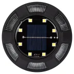 Светильник уличный ERAST024-01 на солнечной батарее подсветка Таблетка, сталь, пластик d 11 см