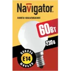 Лампа накаливания декоративная ДШ 60вт Р45 230в Е14 матовая (шар)