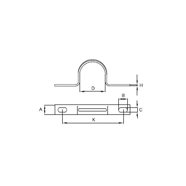 Скоба металлическая 22мм двухлапковая оцинкованная