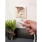 Розетка Минск 1-местная СП с заземлением с крышкой 16А бежевая с защитными шторками IP44