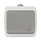 Кнопка звонка Мурманск 1-клавишная 10А IP54 серая