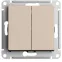 ATLASDESIGN 2-клавишный переключатель, перекрестный, 2 x сх. 7, 10АХ, механизм, ПЕСОЧНЫЙ