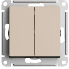 ATLASDESIGN 2-клавишный переключатель, перекрестный, 2 x сх. 7, 10АХ, механизм, ПЕСОЧНЫЙ