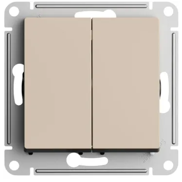 ATLASDESIGN 2-клавишный переключатель, перекрестный, 2 x сх. 7, 10АХ, механизм, ПЕСОЧНЫЙ