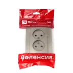 Валенсия лицевая панель розетка 2-местной б/з 10А кашемир с защ. штор.