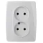 Розетка 2X2P, 16A-250В, винт, Эра12, белый, 12-2117-01