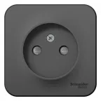 Розетка BLANCA наружная без заземления со шторками с изоляционной пластиной 16А 250В антрацит