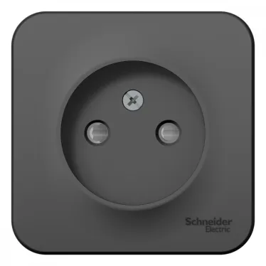 Розетка BLANCA наружная без заземления со шторками с изоляционной пластиной 16А 250В антрацит