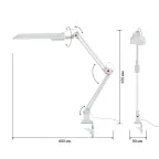 Светильник настольный с лампой PL на струбцине белый NL-201-G23-11W-W