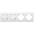 Рамка Минск 4-местная горизонтальная белая