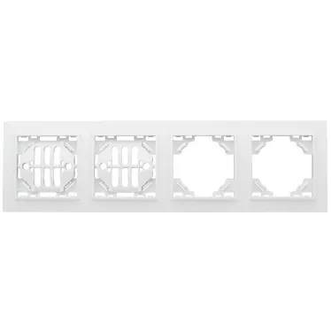 Рамка Минск 4-местная горизонтальная белая