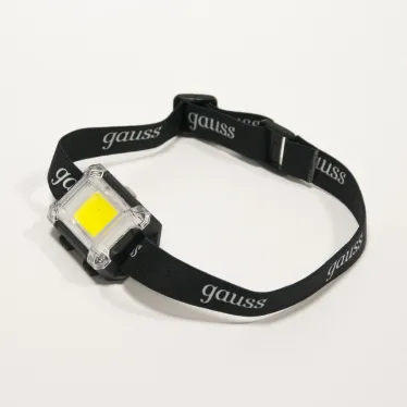 Фонарь светодиодный налобный 3 Вт 180 лм Черный IP33 на батарейках 3xААА GFL Gauss