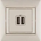 VALENA Розетка двойная USB слоновая кость