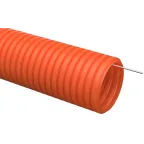 Труба гофрированная ПНД d-25мм с зондом оранжевая тяжелая (50м) IEK
