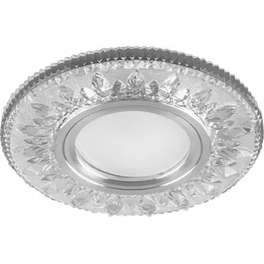 Светильник ИВО-50w G5.3 со светодиодной подсветкой 4000К хром со стеклом