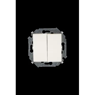 15 Выключатель двухклавишный 16А 250В винтовой зажим слоновая кость