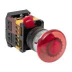 Кнопка красная AELA-22 Гриб с подсветкой 220В NO+NC