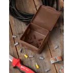 Коробка распаячная КМР-030-035 пылевлагозащищенная без мембранных вводов (88х88х54) тёмное дерево PROxima