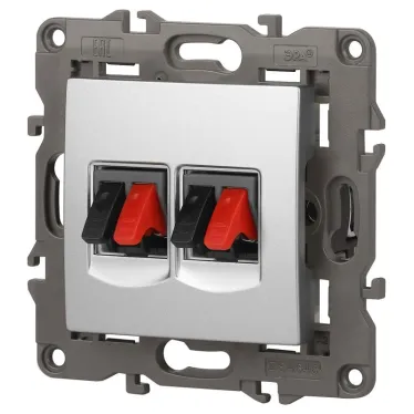 Розетка аудио двойная, Эра Elegance, алюминий, 14-3112-03