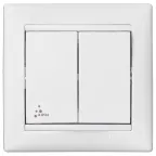 VALENA Переключатель двухклавишный на 2 направления IP44 белый