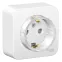 BLANCA Розетка наружная с заземлением со шторками, (тонкая) изолированный пл 16А, 250В, белый